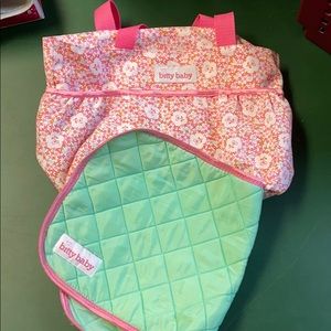 Bitty baby diaper bag with changing mat
